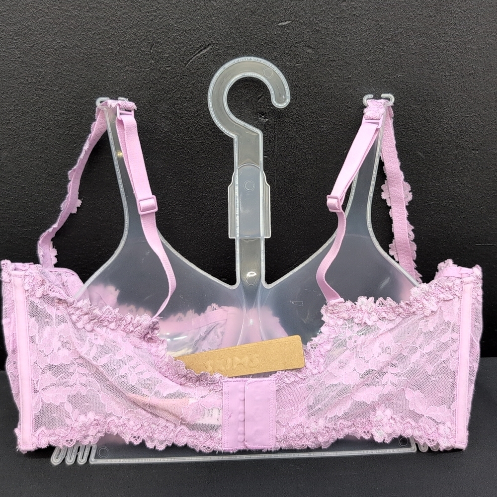 Skims Stretch Lace Unlined Demi Bra 34DDDD Baby Pink - Picture 4 of 12